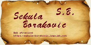 Sekula Boraković vizit kartica
